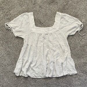 Maurices White Polka Dot Blouse